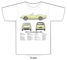 Triumph Spitfire Mk3 1967-71 (wire wheels) T-shirt Front